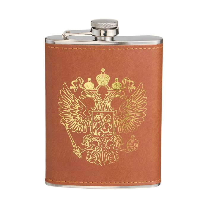 Фляжка «Герб», нержавеющая сталь, 240 мл, 8 oz