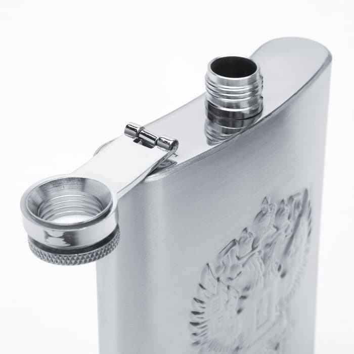 Подарочный набор «Герб России»: фляжка 240 мл, 4 стопки, воронка