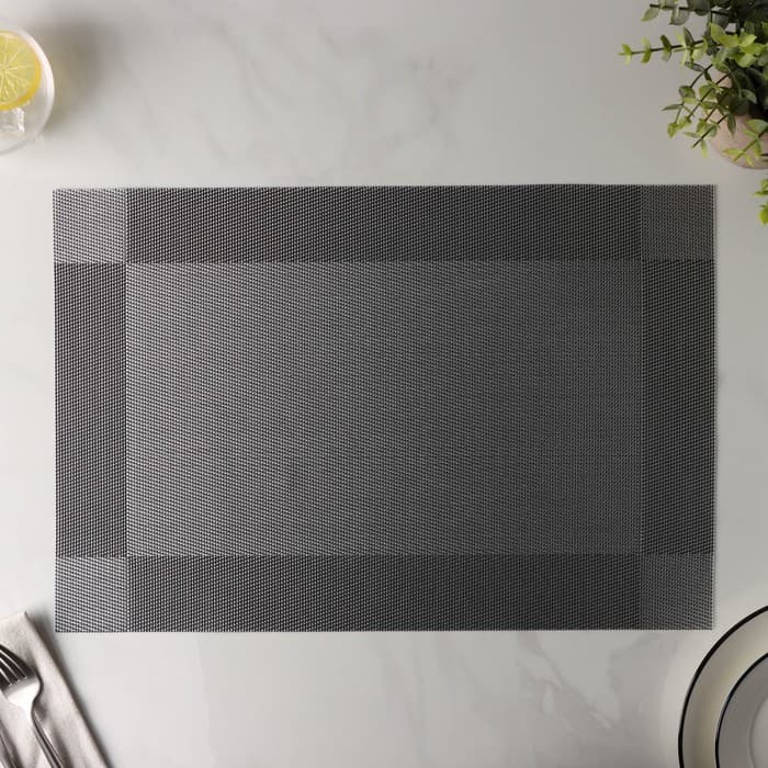 Салфетка сервировочная на стол Доляна «Шахматы», 45×30 см, серебристая