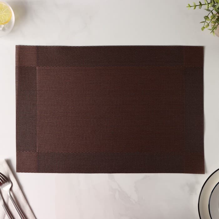 Салфетка сервировочная на стол Доляна «Шахматы», 45×30 см, коричневая