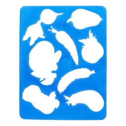 Набор трафарет - раскраска Calligrata, 6 шт.: овощи, домашние животные, цветы, бабочки, лесные звери, фрукты, для девочек