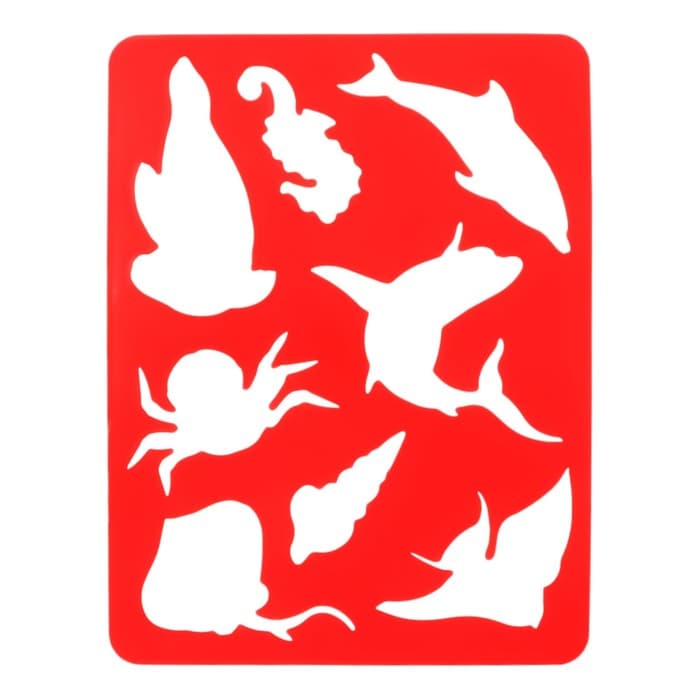 Набор трафарет - раскраска Calligrata, 6 шт.: овощи, домашние животные, цветы, бабочки, лесные звери, фрукты, для девочек