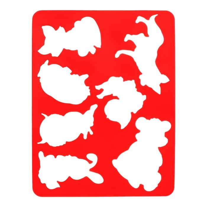 Набор трафарет - раскраска Calligrata, 6 шт.: овощи, домашние животные, цветы, бабочки, лесные звери, фрукты, для девочек