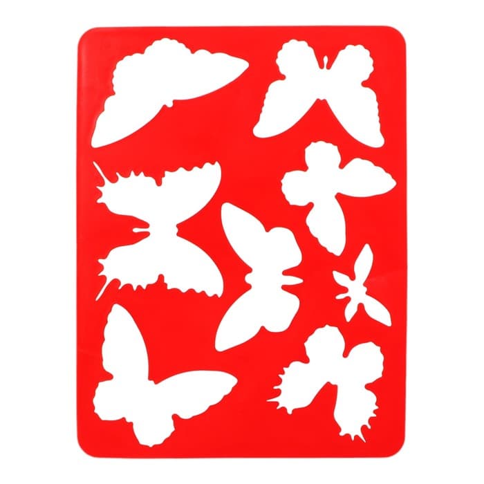 Набор трафарет - раскраска Calligrata, 6 шт.: овощи, домашние животные, цветы, бабочки, лесные звери, фрукты, для девочек