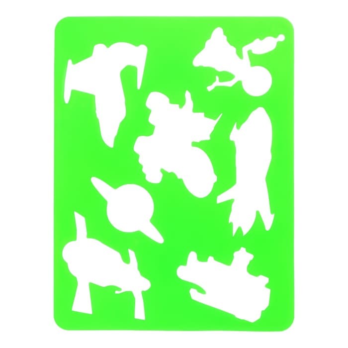 Набор трафарет - раскраска Calligrata, 6 шт.: транспорт, инструменты, космос, морские обитатели, животные Африки, листья, для мальчиков