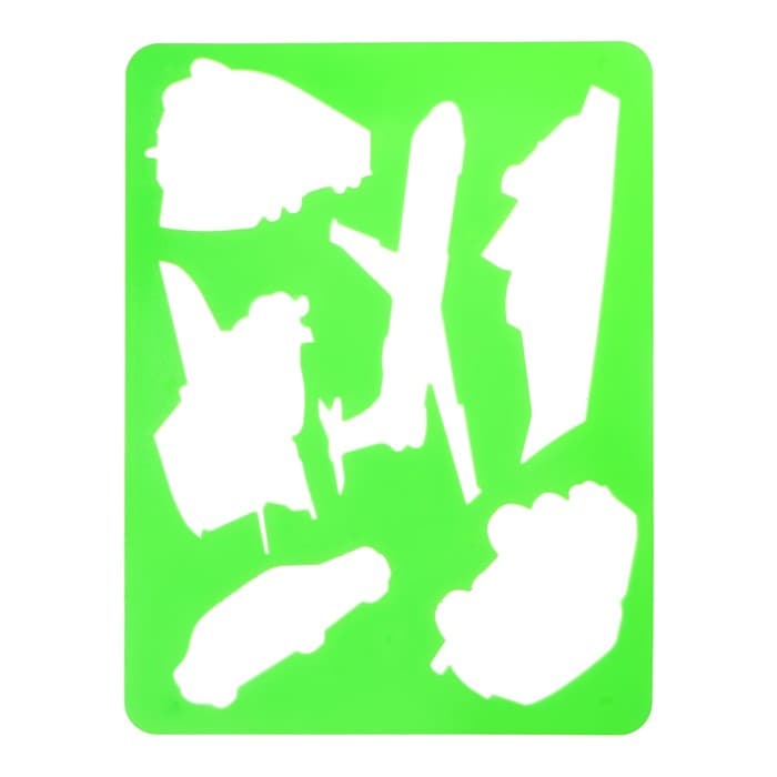 Набор трафарет - раскраска Calligrata, 6 шт.: транспорт, инструменты, космос, морские обитатели, животные Африки, листья, для мальчиков