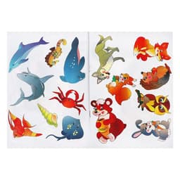 Набор трафарет - раскраска Calligrata, 6 шт.: транспорт, инструменты, космос, морские обитатели, животные Африки, листья, для мальчиков