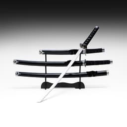 Макет оружия «Сувенирные катаны на подставке 3в1. Чёрный глянец», подарочный набор, ножны дерево, 53 см; 76 см; 101 см