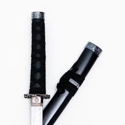 Макет оружия «Сувенирные катаны на подставке 3в1. Чёрный глянец», подарочный набор, ножны дерево, 53 см; 76 см; 101 см