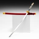 Макет оружия «Сувенирная катана на подставке», красные ножны, голова дракона на рукоятке, 108 см