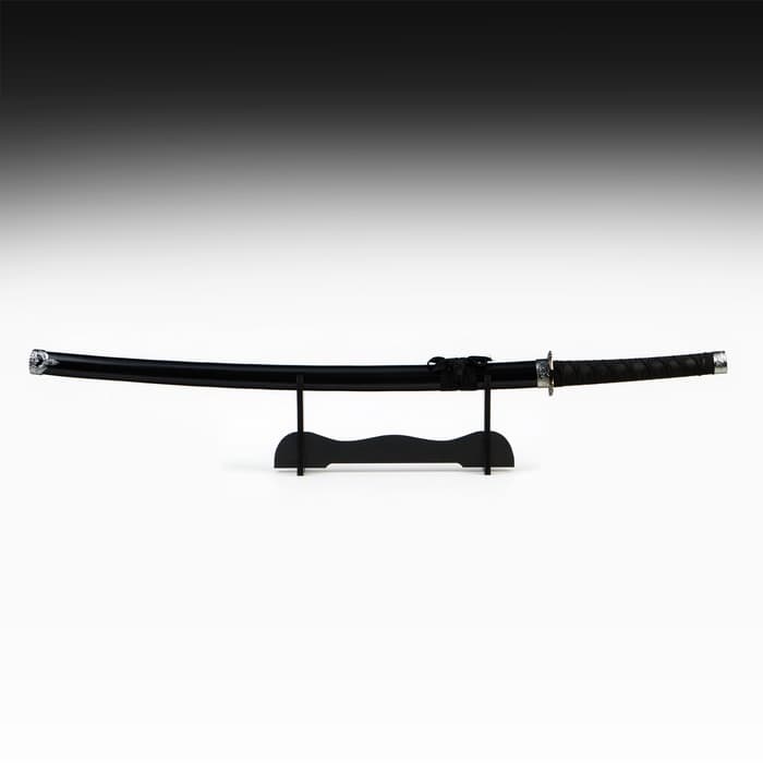 Макет оружия «Сувенирная катана на подставке. Хизока», 100 см, клинок 53 см, чёрная