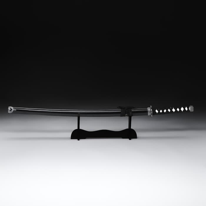 Макет оружия «Сувенирная катана на подставке. Хизока», 100 см, клинок 53 см, чёрная