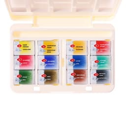 Акварель художественная в кюветах, 12 цветов × 2.5 мл, ЗХК «Белые ночи», пластиковая палитра