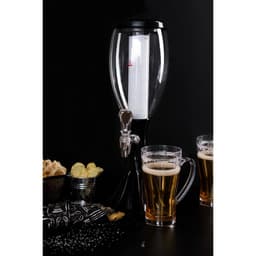 Башня пивная «Вавилон», 2 л, колба для льда, подсветка, батарейки Ag10, пластик, чёрная