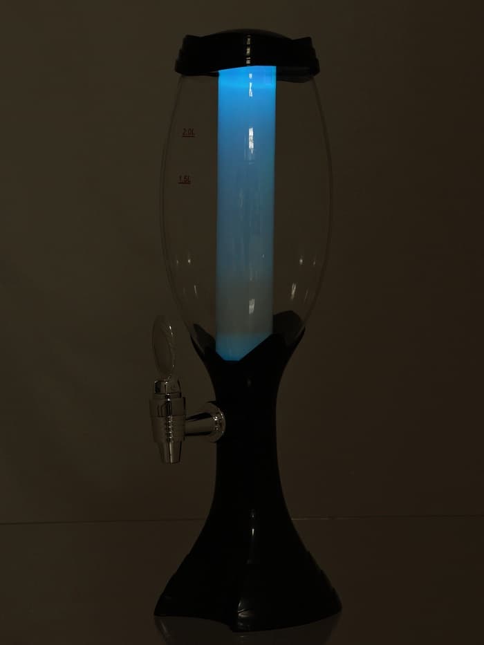 Башня пивная «Вавилон», 2 л, колба для льда, подсветка, батарейки Ag10, пластик, чёрная