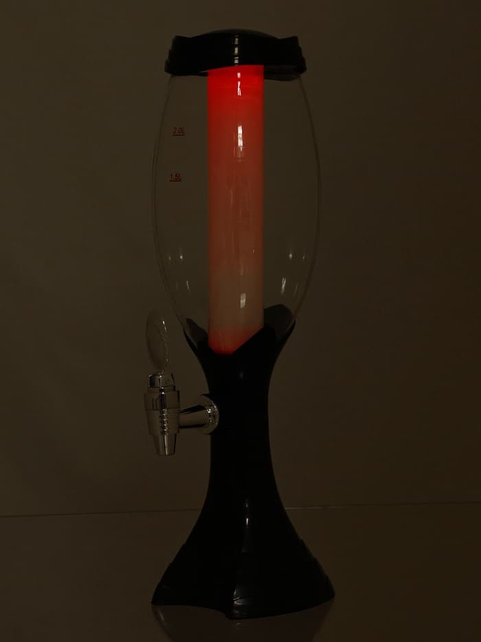 Башня пивная «Вавилон», 2 л, колба для льда, подсветка, батарейки Ag10, пластик, чёрная