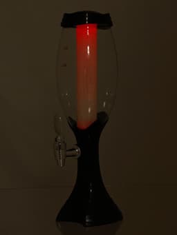 Башня пивная «Вавилон», 2 л, колба для льда, подсветка, батарейки Ag10, пластик, чёрная