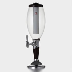 Башня пивная «Вавилон стиль», 3 л, колба для льда, подсветка, батарейки CR=2032, пластик, коричневая