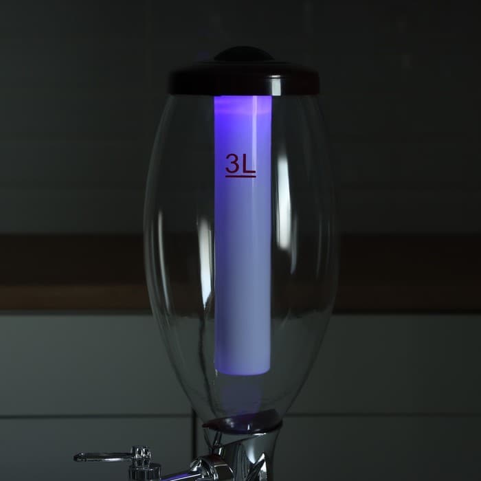 Башня пивная «Вавилон стиль», 3 л, колба для льда, подсветка, батарейки CR=2032, пластик, коричневая