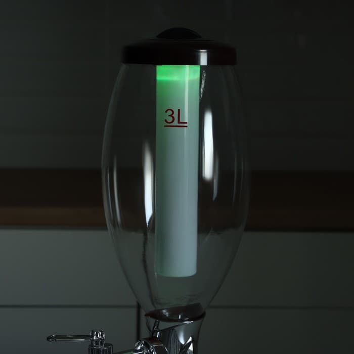 Башня пивная «Вавилон стиль», 3 л, колба для льда, подсветка, батарейки CR=2032, пластик, коричневая