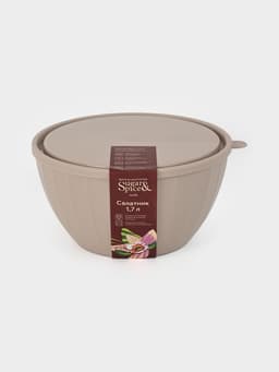 Салатник с крышкой Giaretti Fiesta, 1.7 л, пластик, МИКС