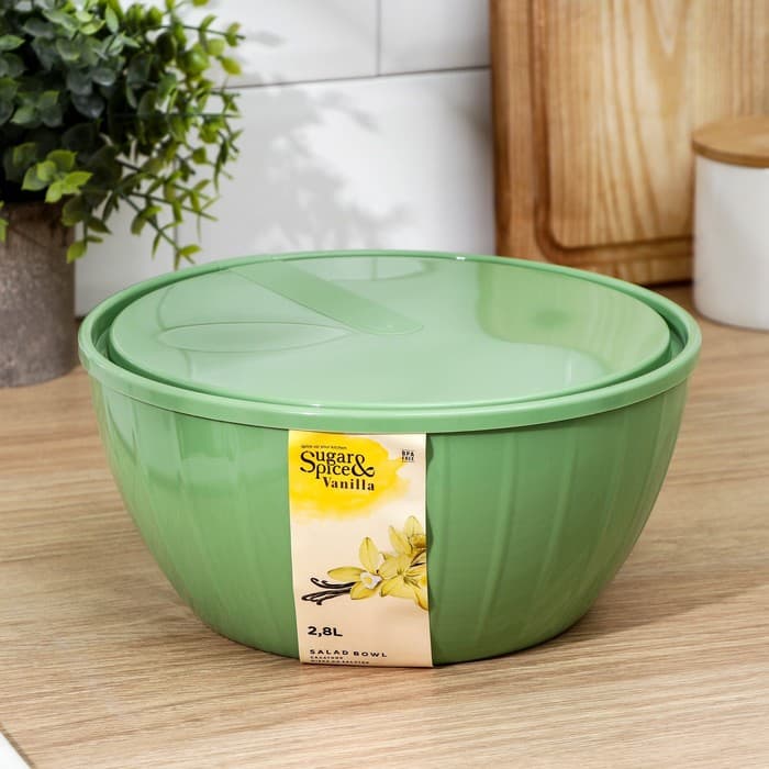 Салатник с крышкой Giaretti Fiesta, 2.8 л, пластик, МИКС