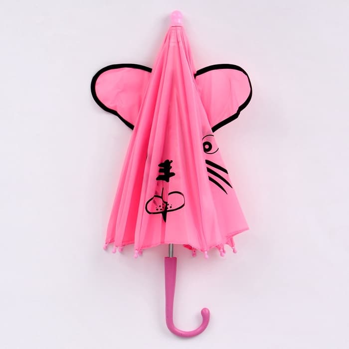 Зонт детский механический «Животные», r — 24 см, с ушками, цвет МИКС