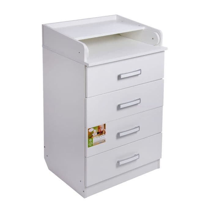 Комод детский пеленальный Фея 1560, 4 выдвижных ящика, цвет белый