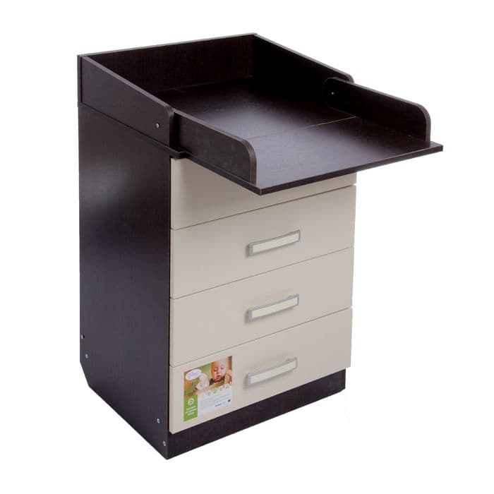 Комод детский пеленальный Фея 1560, 4 выдвижных ящика, цвет венге/бежевый