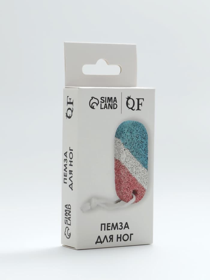 Пемза для педикюра, с подвесом, 9×4 см, в коробке, разноцветная