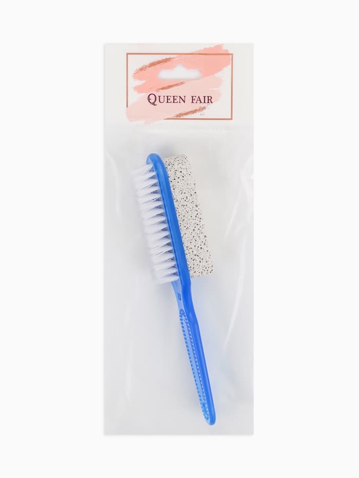 Пемза для педикюра, с щёткой, двусторонняя, 15.5 см, МИКС