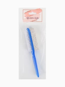 Пемза для педикюра, с щёткой, двусторонняя, 15.5 см, МИКС