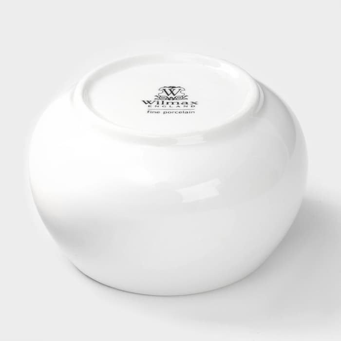 Сахарница с крышкой Wilmax, 210 мл, фарфор, белая
