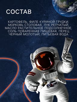 Космическое питание «Картофельное пюре с курицей», 115 г, в тюбике