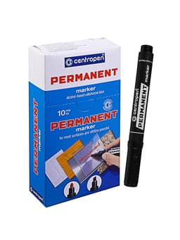 Маркер перманентный Centropen 8576, чёрный, узел 5.0 мм, линия 1-4.6 мм