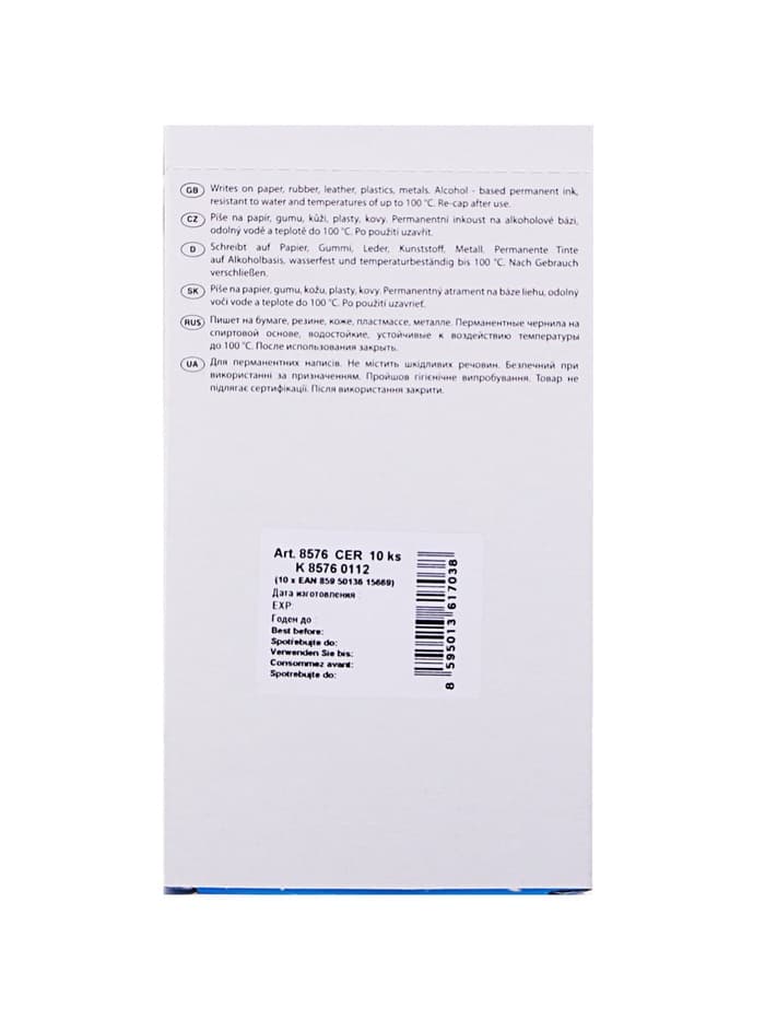 Маркер перманентный Centropen 8576, чёрный, узел 5.0 мм, линия 1-4.6 мм