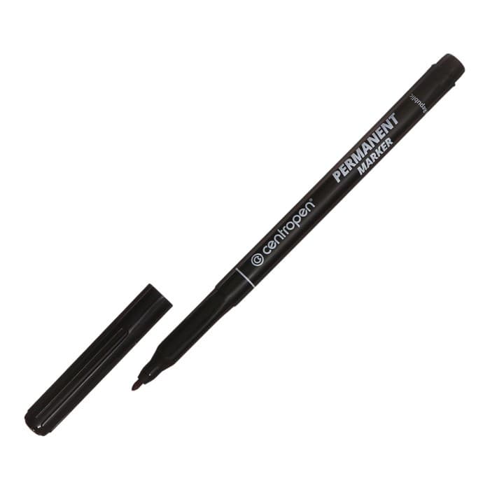 Маркер перманентный Centropen 2536, чёрный, узел 2.0 мм, линия 1 мм