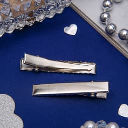 Основа для заколки, зажим 4.5 см, серебро