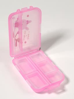 Таблетница с цепочкой, 9.5×6.5×3 см, 7 секций, МИКС