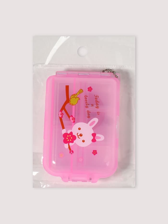 Таблетница с цепочкой, 9.5×6.5×3 см, 7 секций, МИКС