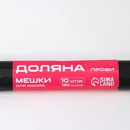 Мешки для мусора Доляна «Профи», 120 л, 20 мкм, 68×106, ПВД, 10 шт., чёрные