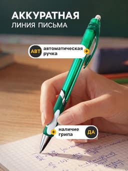 Стираемая ручка, шариковая, автоматическая, синий стержень, узел 0.8 мм, МИКС