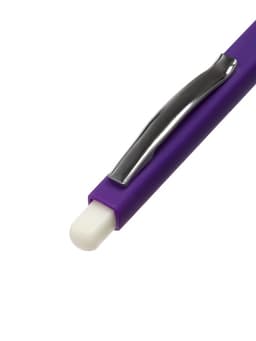 Стираемая ручка, шариковая, автоматическая, синий стержень, узел 0.8 мм, прорезиненный квадратный корпус, МИКС