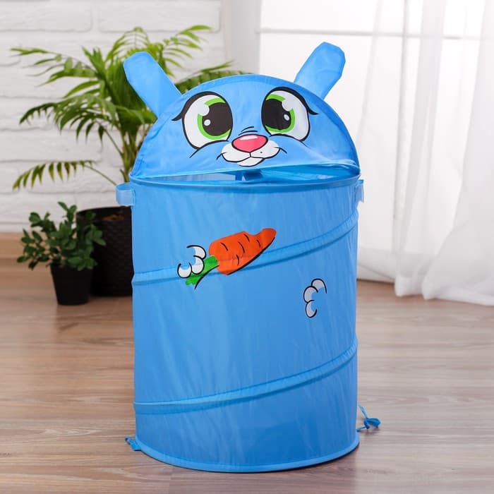 Корзина для игрушек «Зайка» с ручками и крышкой 55×33×33 см