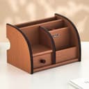 Органайзер 5 секций, 1 выдвижной ящик, серия Ясень шимо темный с кантом темным, 14×21 см