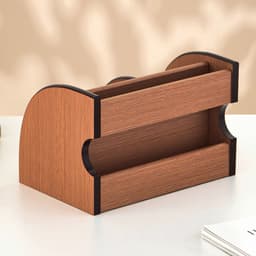 Органайзер 5 секций, 1 выдвижной ящик, серия Ясень шимо темный с кантом темным, 14×21 см