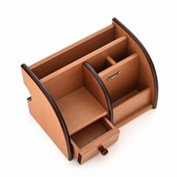 Органайзер 5 секций, 1 выдвижной ящик, серия Ясень шимо темный с кантом темным, 14×21 см