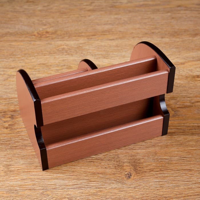 Органайзер 5 секций, 1 выдвижной ящик, серия Ясень шимо темный с кантом темным, 14×21 см