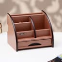 Органайзер 5 секций, 1 выдвижной ящик, серия Ясень шимо темный с кантом темным, 16×20.5