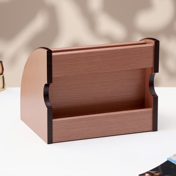 Органайзер 5 секций, 1 выдвижной ящик, серия Ясень шимо темный с кантом темным, 16×20.5